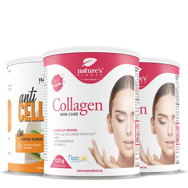 nature-s-finest-collagen-skincare-pulver-erdbeere-kaffeepeeling-3er-set image 1